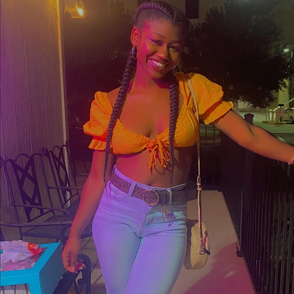 H&M Yellow crop top